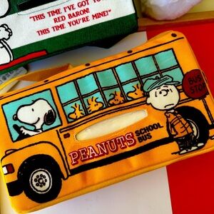 Peanuts Snoopy Fabric Tissue box Cover with Handle Japan